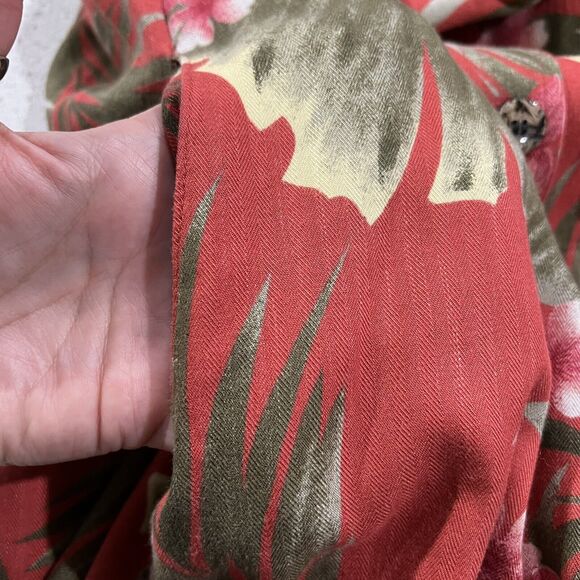 Bahama Beach Size 14 Shirt Dress Red Floral Print Button Up Sleeveless Women’s - Picture 8 of 12